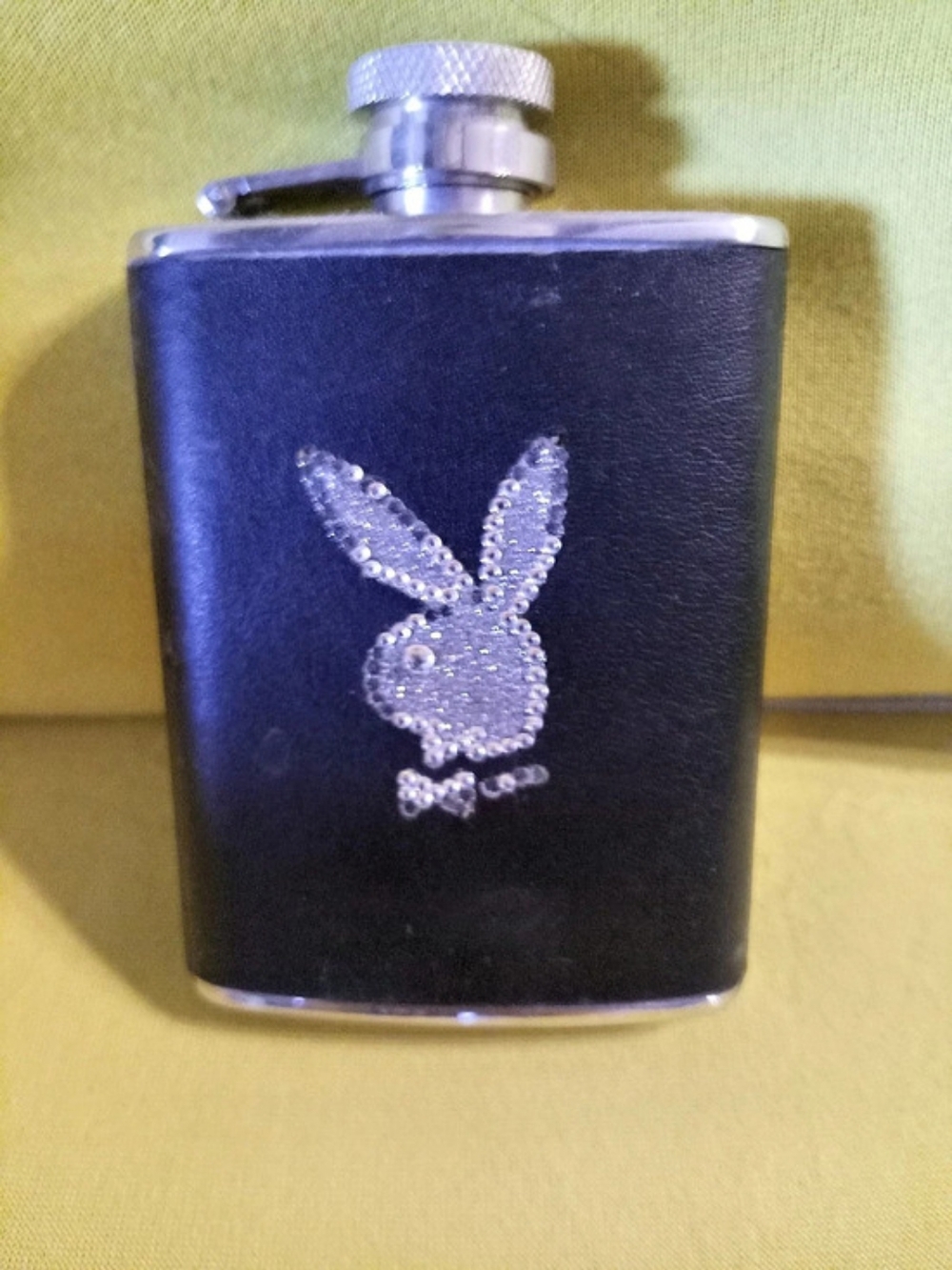 Playboy Stainless Steel 3 oz Flask Black